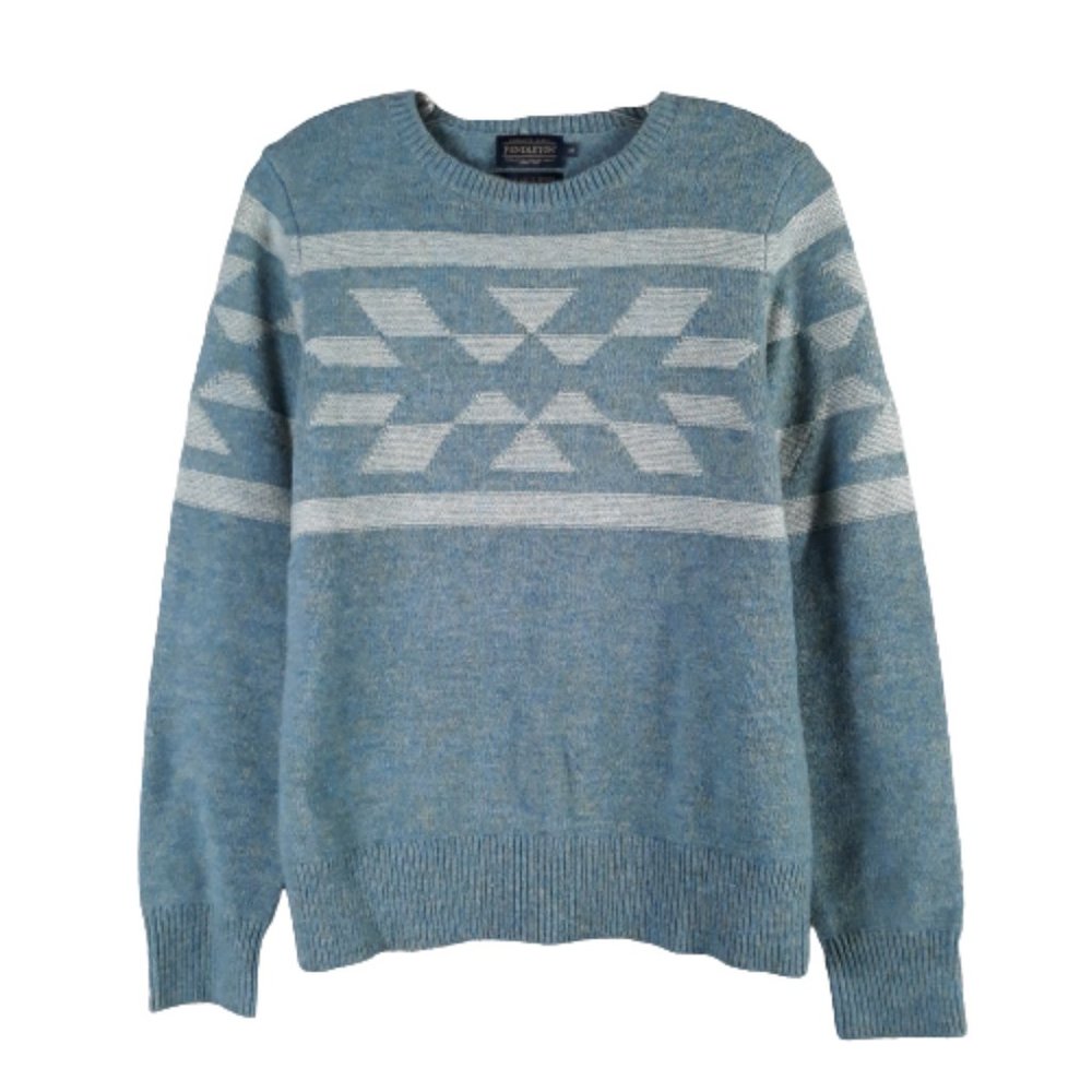 Pendleton Turquoise Southwestern Pattern 'Washable Wool' Sweater Size M